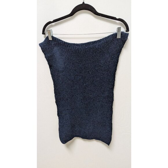 262 1/2 Vintage Navy Blue Knit Scarf - Picture 2 of 3